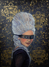 "Masked Ball at Versailles", 30" x 40"  PRIVATE COLLETION